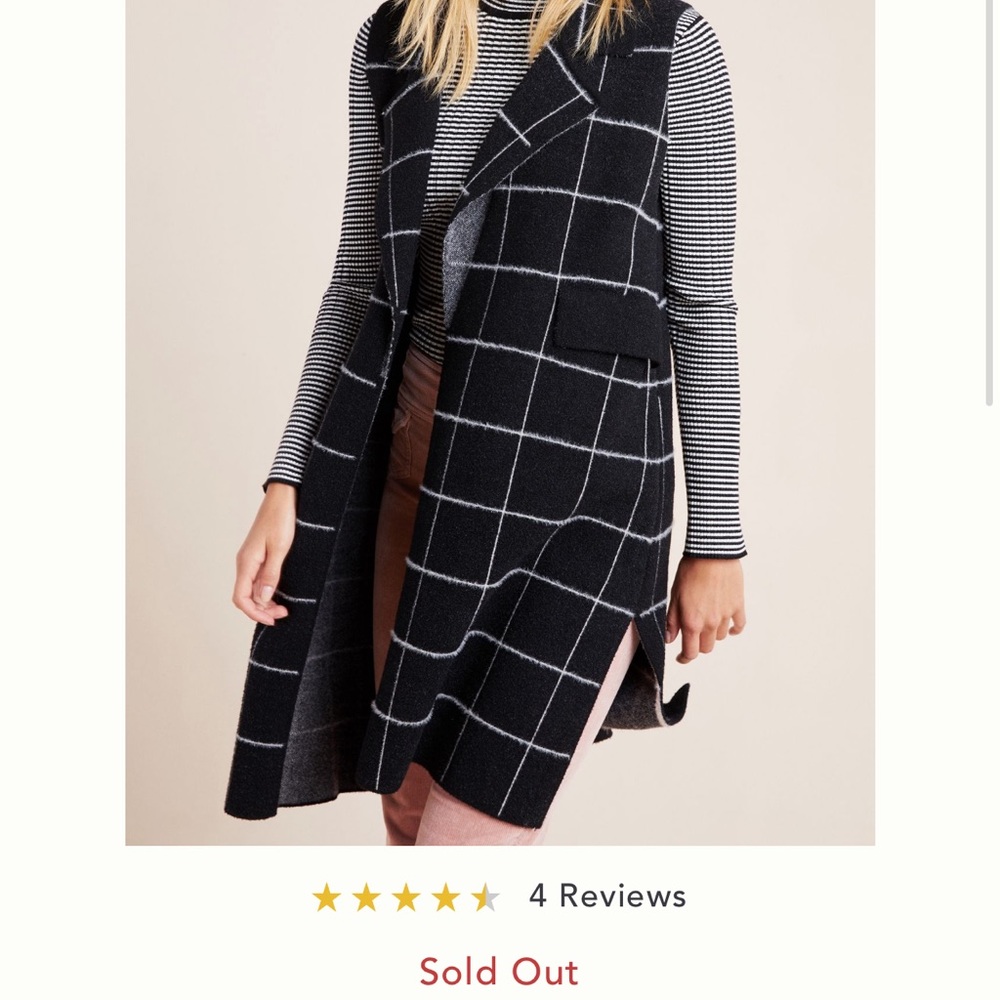 Anthropologie plaid vest - one size